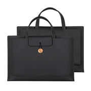13.3/14 inch Elastic Button Laptop Water-resistant PU Handbag(Black)