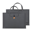 13.3/14 inch Elastic Button Laptop Waterproof PU Handbag(Grey) - 13.3 inch by PMC TechLife | Online Shopping South Africa | PMC TechLife | Buy Now Pay Later Mobicred