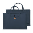 13.3/14 inch Elastic Button Laptop Waterproof PU Handbag(Navy) - 13.3 inch by PMC TechLife | Online Shopping South Africa | PMC TechLife | Buy Now Pay Later Mobicred