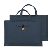 13.3/14 inch Elastic Button Laptop Water-resistant PU Handbag(Navy)