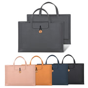13.3/14 inch Elastic Button Laptop Water-resistant PU Handbag(Grey)