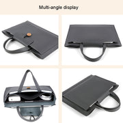 13.3/14 inch Elastic Button Laptop Water-resistant PU Handbag(Navy)