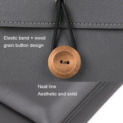 15.4/16 inch Elastic Button Laptop Water-resistant PU Handbag(Black)