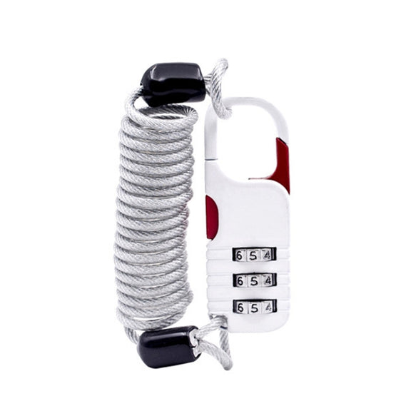 Helmet Anti Theft Password Lock Motorcycle Car Basket Soft Lock(White)