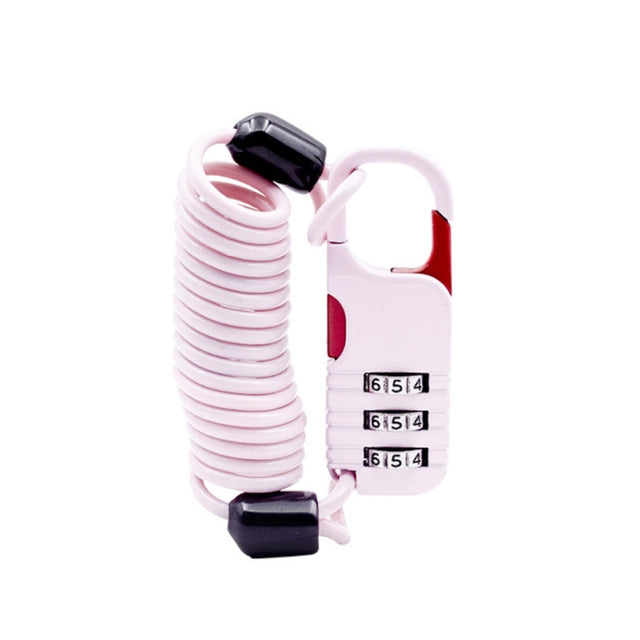 Helmet Anti Theft Password Lock Motorcycle Car Basket Soft Lock(Pink)