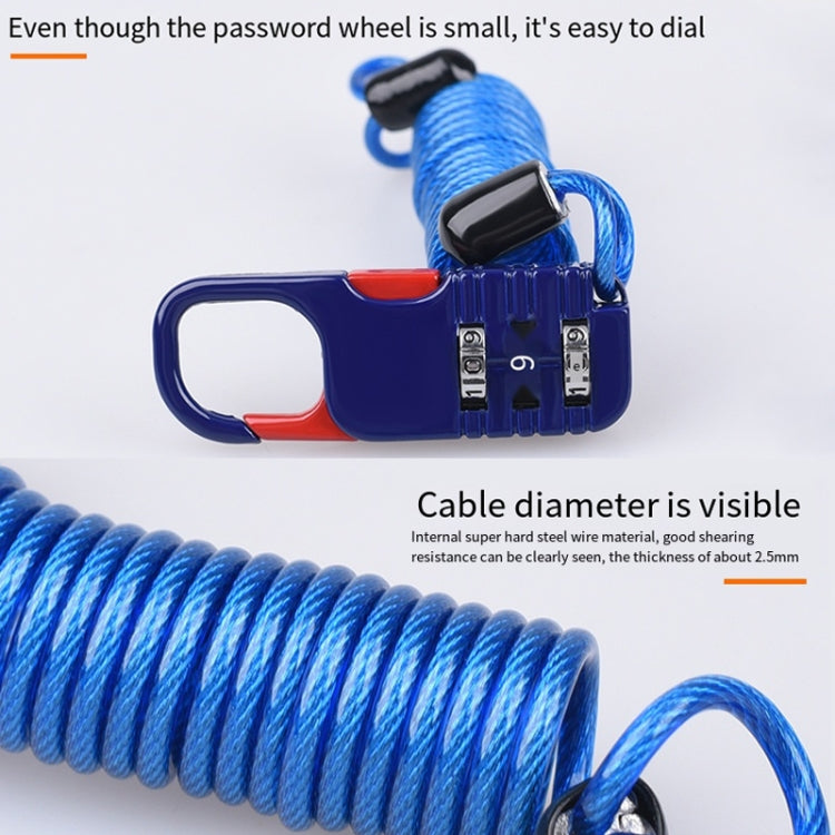 Helmet Anti Theft Password Lock Motorcycle Car Basket Soft Lock(Black)