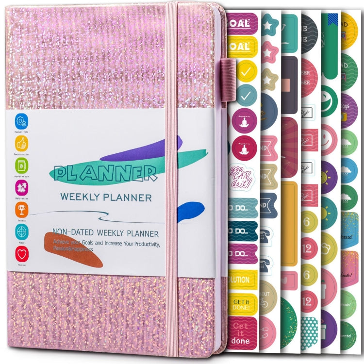 A5 Starry Sky Undated Planner Journal Financial Notebook(Pink) - Notebooks by PMC TechLife | Online Shopping South Africa | PMC TechLife