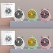 Dormitory Portable Animal Ear Desktop Electric Fan, Style: Directly Inserted Version Green