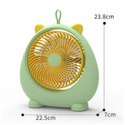 Dormitory Portable Animal Ear Desktop Electric Fan, Style: Directly Inserted Version Green