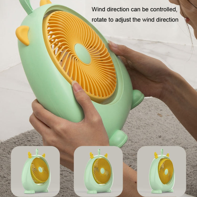 Dormitory Portable Animal Ear Desktop Electric Fan, Style: Directly Inserted Version Green
