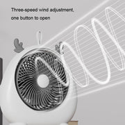 Dormitory Portable Animal Ear Desktop Electric Fan, Style: Directly Inserted Version White
