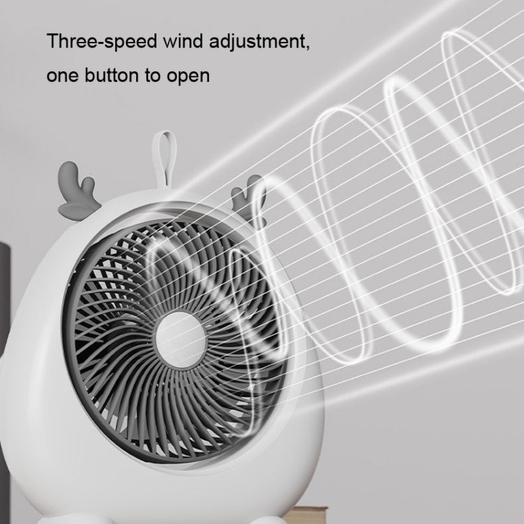 Dormitory Portable Animal Ear Desktop Electric Fan, Style: Directly Inserted Version White