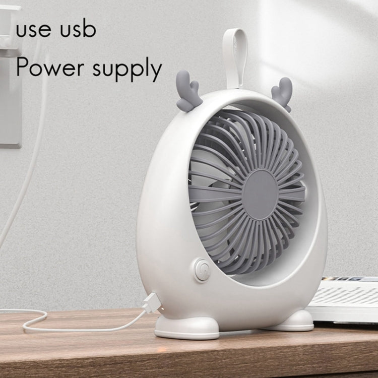 Dormitory Portable Animal Ear Desktop Electric Fan, Style: Directly Inserted Version White