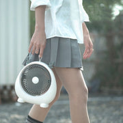 Dormitory Portable Animal Ear Desktop Electric Fan, Style: Directly Inserted Version White