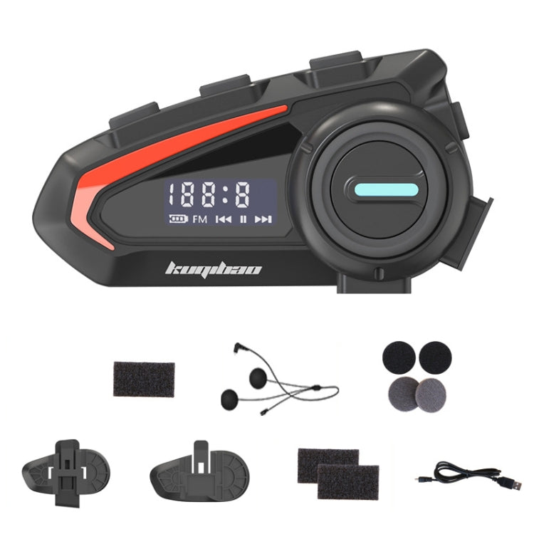 KUQIBAO Motorcycle Helmet Waterproof Bluetooth-compatible Headset With Screen(Soft Microphone) - free shipping - PMC Jewellery - Order now!