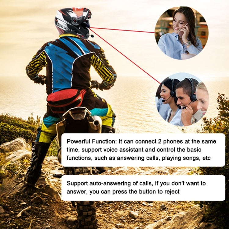 KUQIBAO Motorcycle Helmet Water-resistant Bluetooth-compatible Headset With Screen(Soft Microphone)