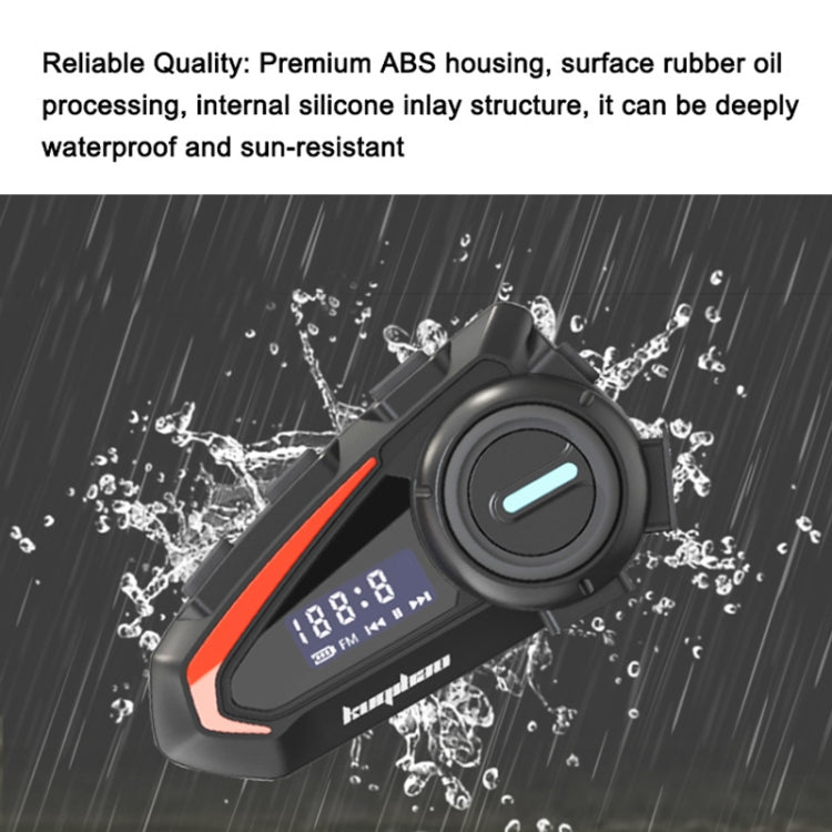 KUQIBAO Motorcycle Helmet Water-resistant Bluetooth-compatible Headset With Screen(Soft Microphone)