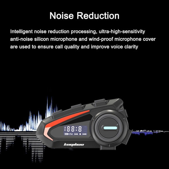 KUQIBAO Motorcycle Helmet Water-resistant Bluetooth-compatible Headset With Screen(Soft Microphone)