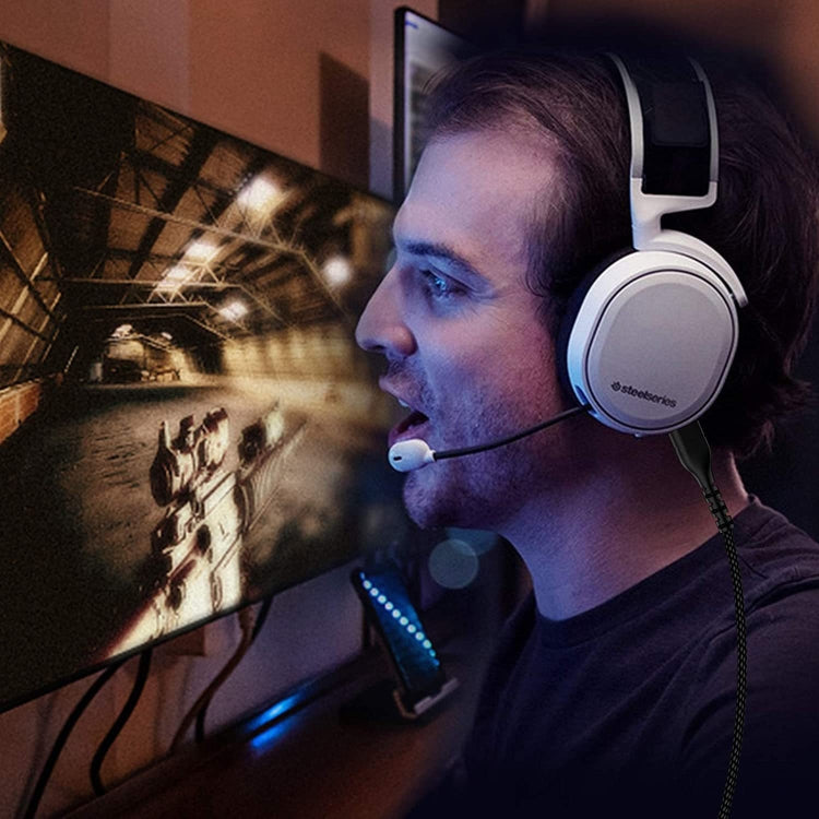 For SteelSeries Arctis 3 5 7 Pro Nylon Weaving Game Headset Cable(Black) - Headset Accessories by PMC TechLife | Online Shopping South Africa | PMC TechLife