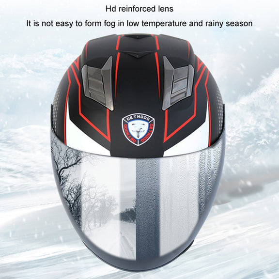 KUQIBAO Motorcycle Smart Bluetooth Sun Protection Double Lens Safety Helmet, Size: L(Matte Black)