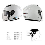 KUQIBAO Motorcycle Smart Bluetooth Sun Protection Double Lens Safety Helmet, Size: L(White+Black Tail)