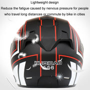 KUQIBAO Motorcycle Smart Bluetooth Sun Protection Double Lens Safety Helmet, Size: M(White+Gray Tail)
