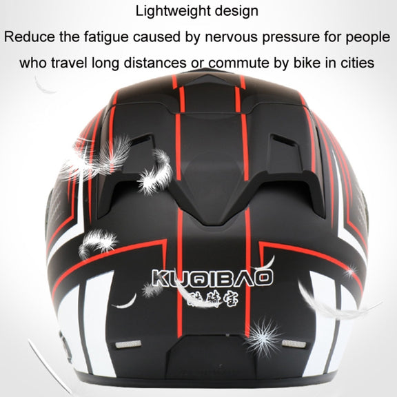 KUQIBAO Motorcycle Smart Bluetooth Sun Protection Double Lens Safety Helmet, Size: L(White+Gray Tail)