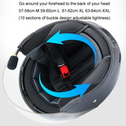 KUQIBAO Motorcycle Smart Bluetooth Sun Protection Double Lens Safety Helmet, Size: L(White+Black Tail)