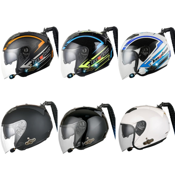 KUQIBAO Motorcycle Bluetooth Headset Double Lens Helmet With Braid, Size: XL(White)
