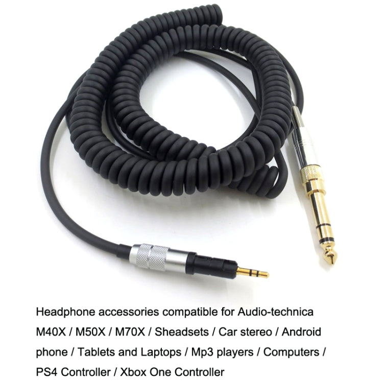 For ATH-M50X / M40X / M70X Spring Headset Audio Cable AUX 2.5mm Head - free shipping - PMC Jewellery - Order now!