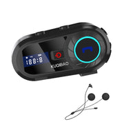 KUQIBAO Motorcycle Helmet Water-resistant Bluetooth-compatible Headset With Screen(Soft Microphone)
