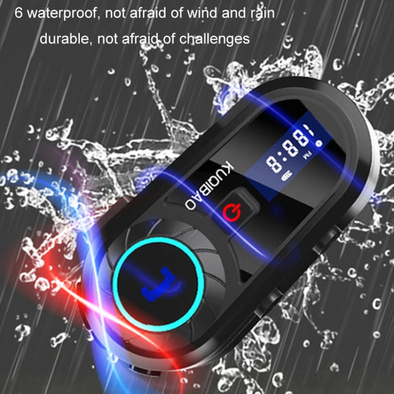 KUQIBAO Motorcycle Helmet Water-resistant Bluetooth-compatible Headset With Screen(Soft Microphone)