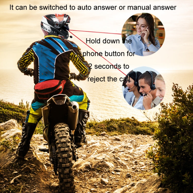 KUQIBAO Motorcycle Helmet Water-resistant Bluetooth-compatible Headset With Screen(Soft Microphone)
