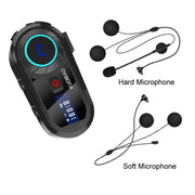 KUQIBAO Motorcycle Helmet Water-resistant Bluetooth-compatible Headset With Screen(Soft Microphone)