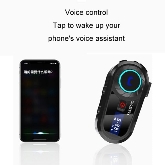 KUQIBAO Motorcycle Helmet Water-resistant Bluetooth-compatible Headset With Screen(Soft Microphone)