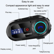 KUQIBAO Motorcycle Helmet Water-resistant Bluetooth-compatible Headset With Screen(Soft Microphone)