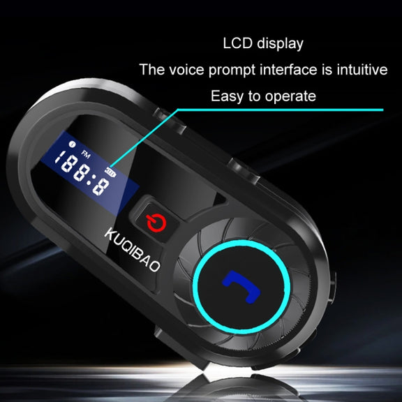 KUQIBAO Motorcycle Helmet Water-resistant Bluetooth-compatible Headset With Screen(Soft Microphone)