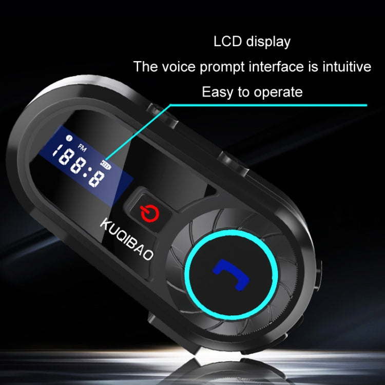 KUQIBAO Motorcycle Helmet Water-resistant Bluetooth-compatible Headset With Screen(Soft Microphone)
