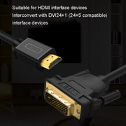 VEGGIEG HDMI To DVI Computer TV HD Monitor Converter Cable Can Interchangeable, Length: 15m