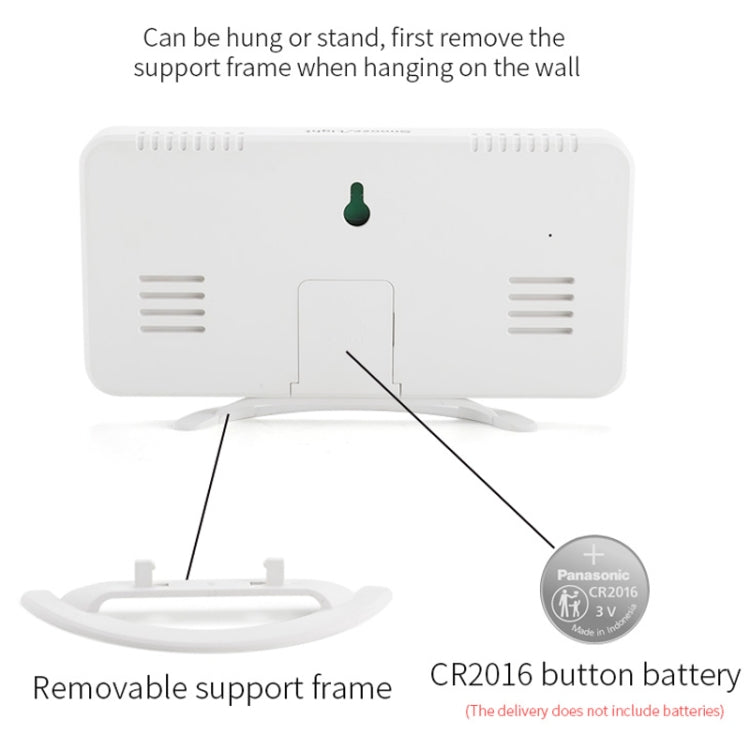 TS-8201 LED Digital Mirror Alarm Clock Big Screen Dual USB Desktop Table Clock, Color: Black Shell White Light