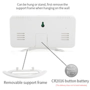 TS-8201 LED Digital Mirror Alarm Clock Big Screen Dual USB Desktop Table Clock, Color: White Shell Red Light