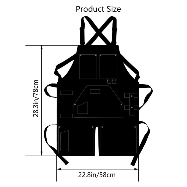 Heavy Canvas Workwear Craftsman April(Black) - Aprons & Caps by PMC TechLife | Online Shopping South Africa | PMC TechLife