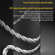 CVJ In Ear Wired Adjustment Switch Earphone, Color: Silver
