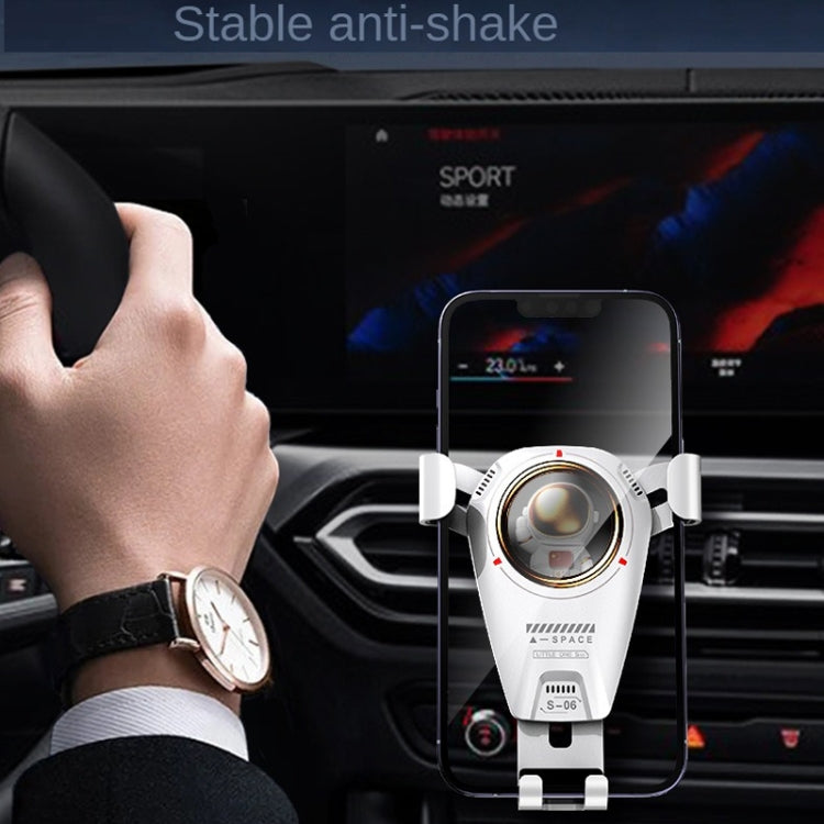 S-06 Car Air Outlet Gravity Holder Retractable Rotating Mobile Phone Bracket(White) - free shipping - PMC TechLife - Order now!