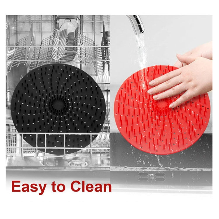 Air Fryer Reusable Silicone Liner Mat Non-Stick Steamer Pad Kitchen Accessories Square Black 23cm - free shipping - PMC Jewellery - Order now!