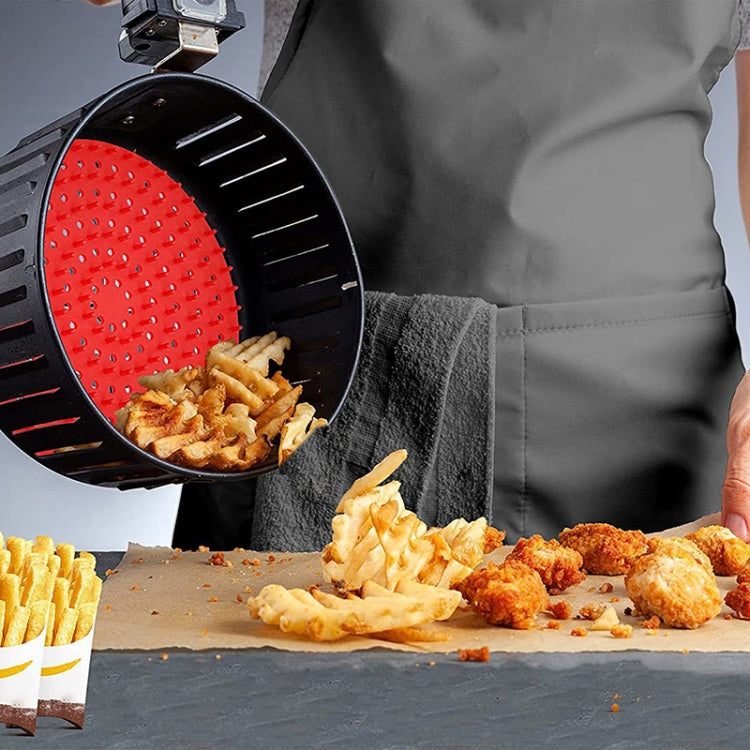 Air Fryer Reusable Silicone Liner Mat Non-Stick Steamer Pad Kitchen Accessories Square Black 23cm - free shipping - PMC Jewellery - Order now!