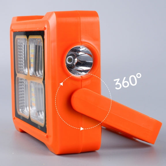 Solar Flood Light Portable Flashlight Emergency Work Light(Orange)