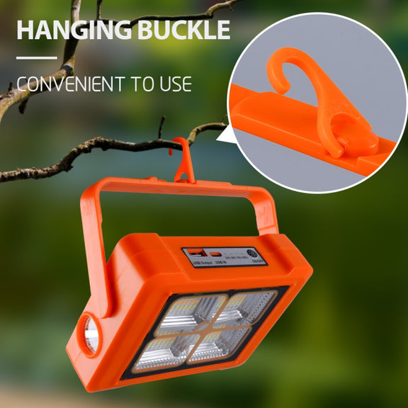 Solar Flood Light Portable Flashlight Emergency Work Light(Orange)