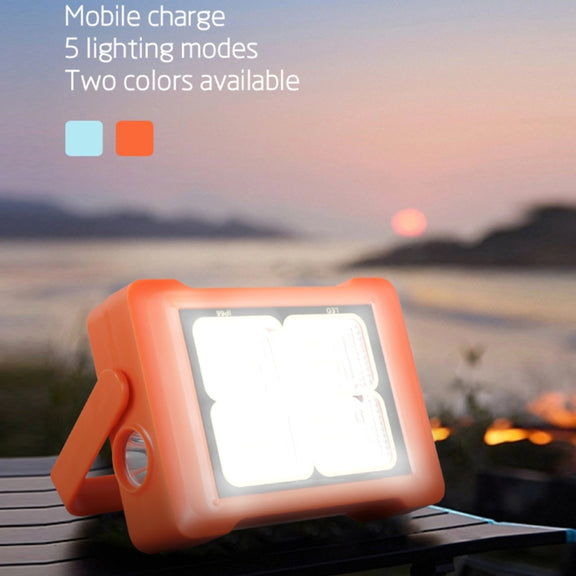 Solar Flood Light Portable Flashlight Emergency Work Light(Orange)