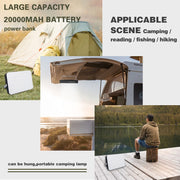 Outdoor Camping LED Light Water-resistant USB Rechargeable Lighting(Black)
